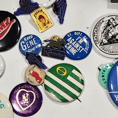 Large lot Vintage Pinbacks Pins Kentucky Louisville Political