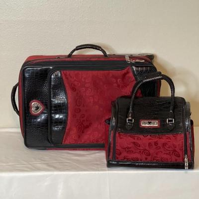 BRIGHTON 2 Piece Travel Set: Train Case and Rolling Luggage