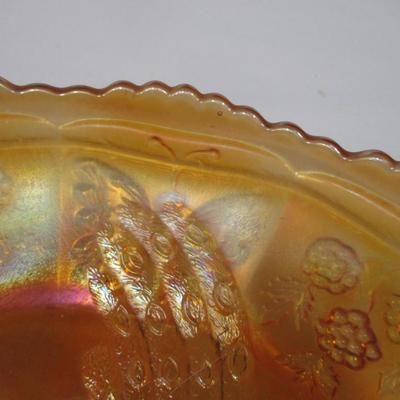 Fenton Butterfly Berry Peacock Fantail Clawfoot Bowl