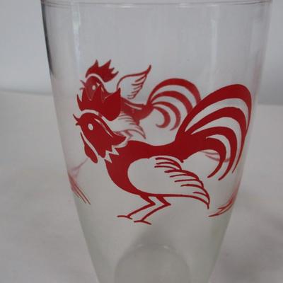 Pair Of Rooster 1950's Ice Tea Glasses