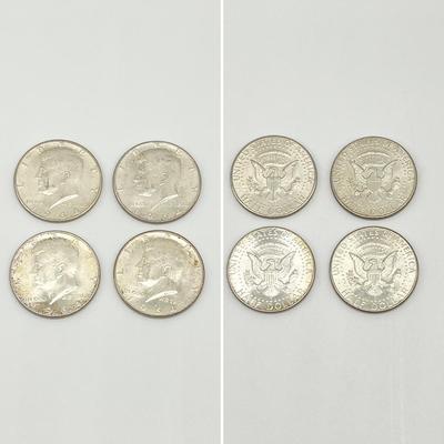 (1) Franklin 1952 & (4) Kennedy 1964 ~ Half Dollars ~ 90% Silver