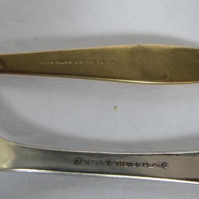 Vintage Chicago World's Fair Spoons, Silver Plate Ft Dearborn and Brass Colored