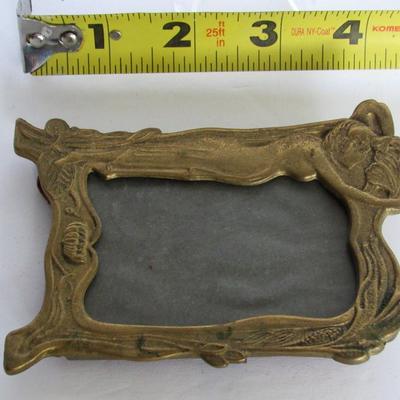 Small Brass Colored Art Nouveau Style Picture Frame