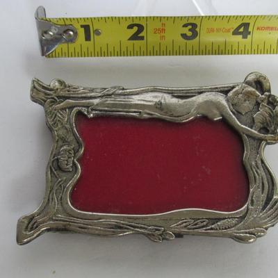 Silver Colored Metal Art Nouveau Style Small Picture Frame