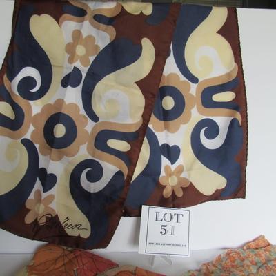 LOT 51: 3 Ladies Scarves, One Signed Ponte Tresa