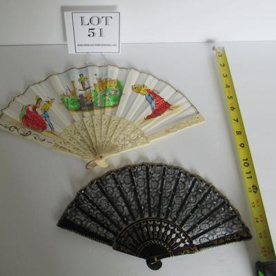 LOT 52:  2 Vintage Chinese Fans