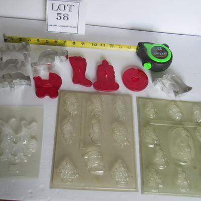 Plastic and Aluminum Cookie Cutters and Plastic Chocolate Molds
