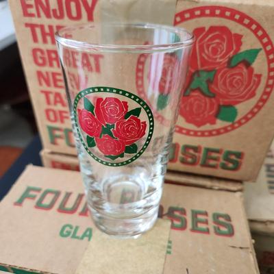 Lot of Vintage Four Roses Whiskey Glasses 11 Hi Balls 4 Low ball Glasses