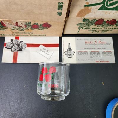 2 Cases Four Roses Rocks 'N Roses Guns Kentucky Whiskey Bourbon  Promo Low Ball Glasses 8 glasses