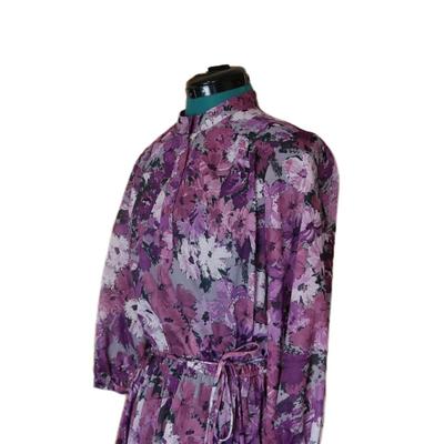 Vintage Purple Floral Dress M