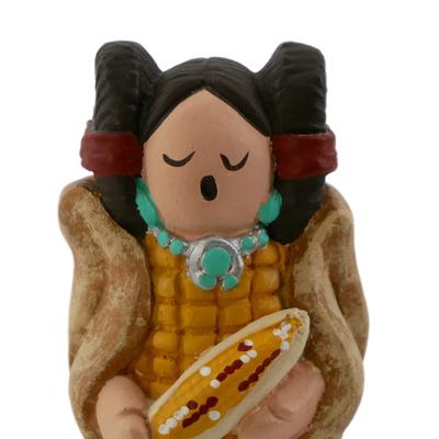 Vintage Handmade Signed Native American Corn Maiden Figurine