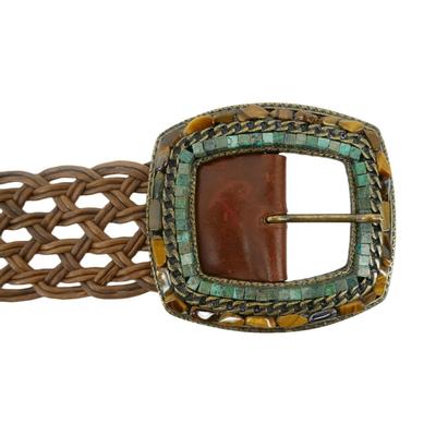 Leatherock USA Belt with Turquoise and Tiger's Eye