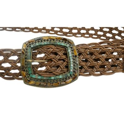 Leatherock USA Belt with Turquoise and Tiger's Eye