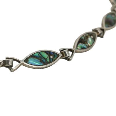 Sterling Silver Abalone Signed Taxco Necklace