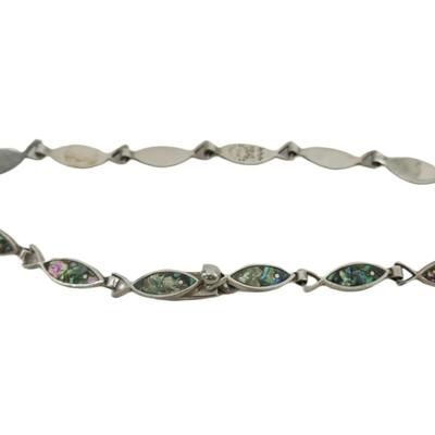 Sterling Silver Abalone Signed Taxco Necklace