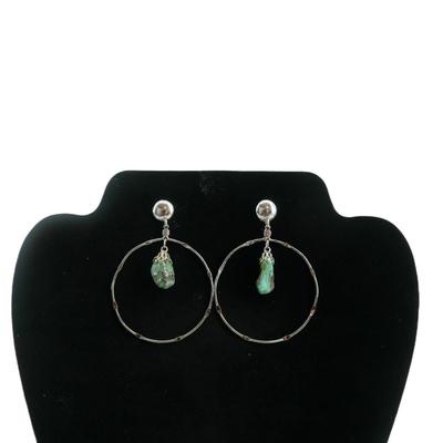 Turquoise Studded Hoop Earrings