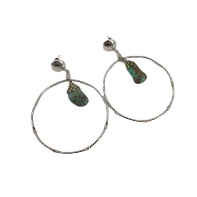 Turquoise Studded Hoop Earrings