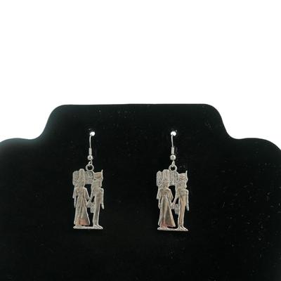 Egyptian Drop Silver Earrings