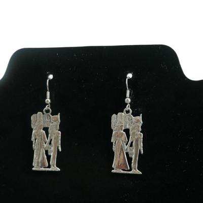 Egyptian Drop Silver Earrings