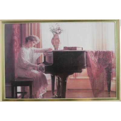 Framed Prints of Child and Woman with Piano