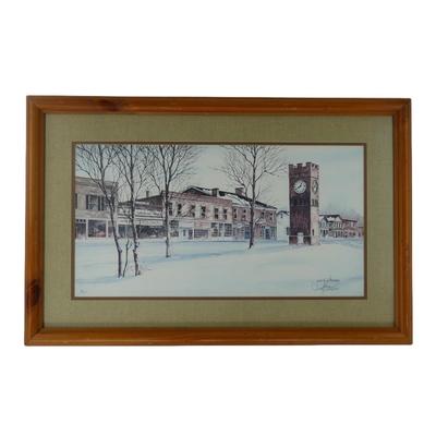 Limited Edition "Main Street Hudson Ohio" Watercolor Double-Signed Print by Craig Peterson