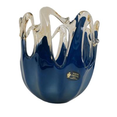 Handmade White Crystal Murano Italy Sculpture
