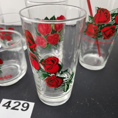11 pieces lot of Four Roses Whiskey Promo Glasses Pitcher