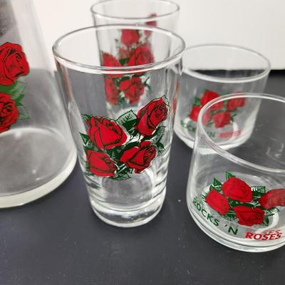 11 pieces lot of Four Roses Whiskey Promo Glasses Pitcher