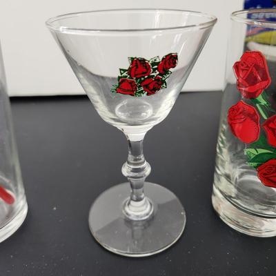 11 pieces lot of Four Roses Whiskey Promo Glasses Pitcher