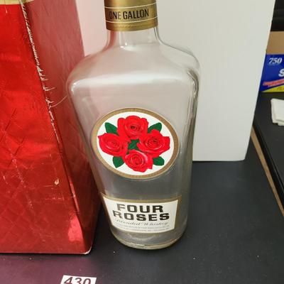 1960's Vintage Four Roses One Gallon Whiskey Bottle with box