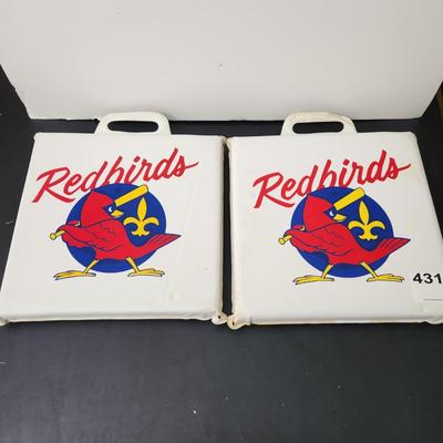 2 Vintage Louisville Kentucky Redbirds Baseball Seat Cushions