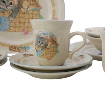 (10 pcs) Purrfect Friends Kitten Stoneware Set