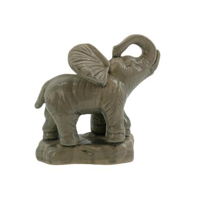 Ceramic Mother and Baby Elephant Figurine