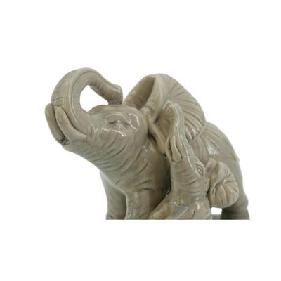 Ceramic Mother and Baby Elephant Figurine