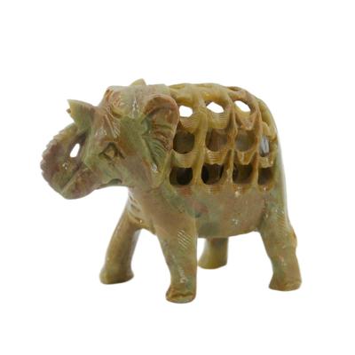 Hand-Carved Indian Stone Elephants