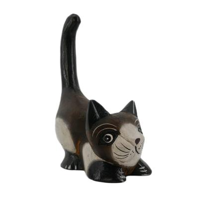 Painted Wooden Cat