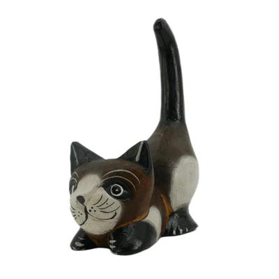 Painted Wooden Cat