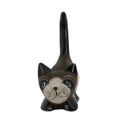 Painted Wooden Cat