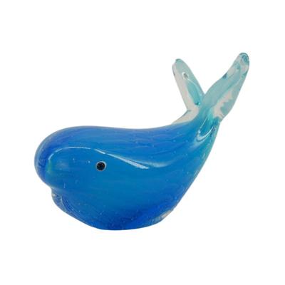 Blue Whale Glass Paperweight