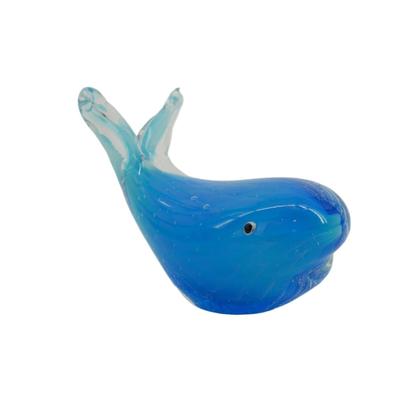 Blue Whale Glass Paperweight