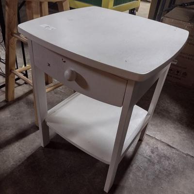 Wood Finish Single Drawer Side Table