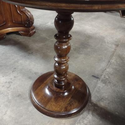 Solid Wood Pedestal Side Table Choice A