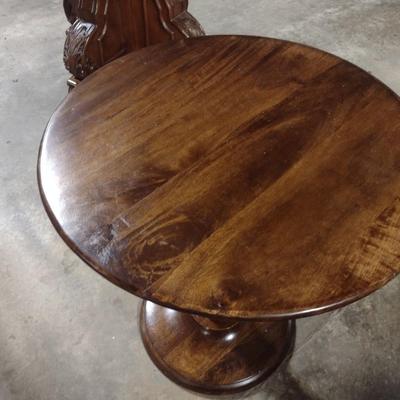 Solid Wood Pedestal Side Table Choice B