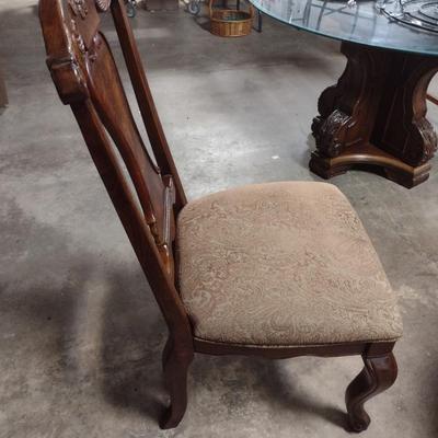 Set of Four Mahogany Finish Upholstered Seat Dining Chairs