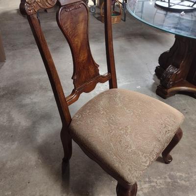Set of Four Mahogany Finish Upholstered Seat Dining Chairs