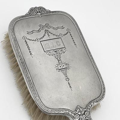 STERLING SILVER ~ Vintage Mirror & Brush Set