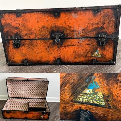 Vintage Flat Top Steamer Chest