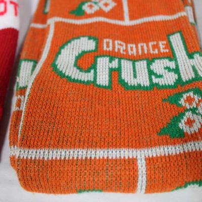 Orange Crush Hat & Scarf & Dr. Pepper Hat