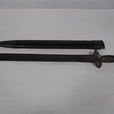 Confederate Star Short Cutlery with Scabbard Has Markings 1864