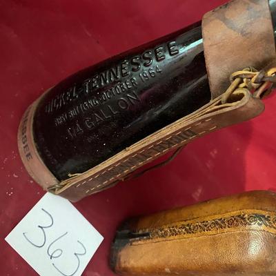 Vintage Dickey and Leather Covered Decanters